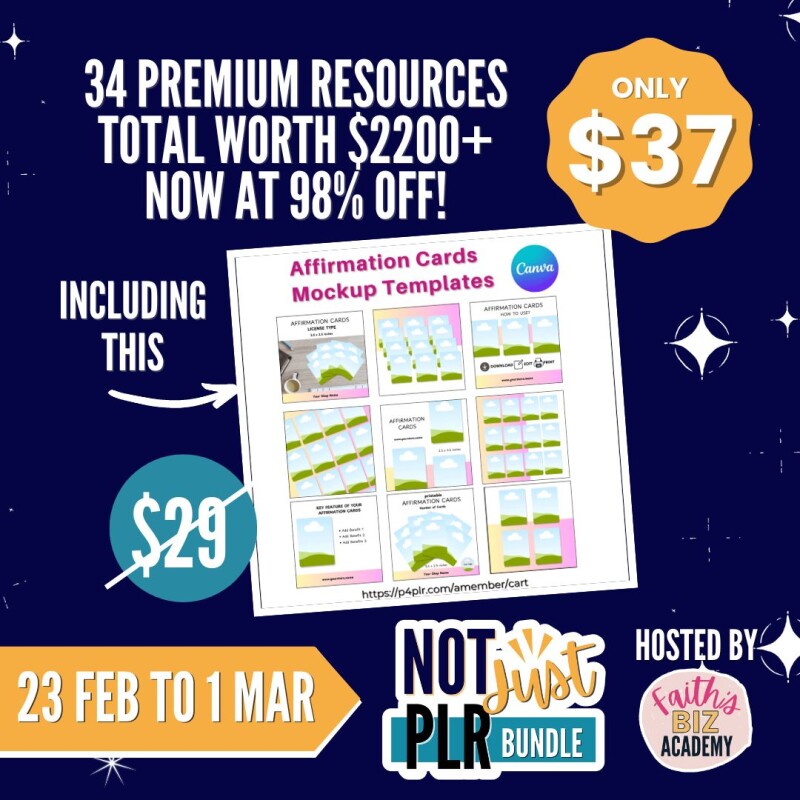 Affirmation card mockup canva template