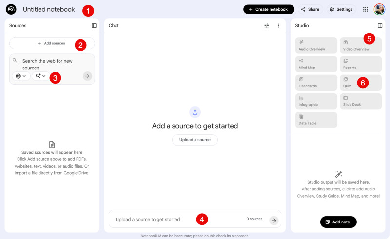 screenshot of notebooklm