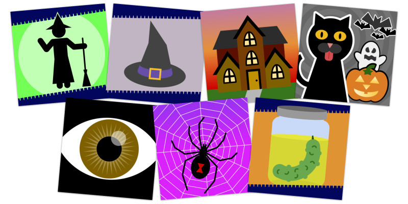 Collage of Halloween Shapegrams Collage of Halloween Shapegrams