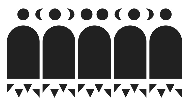 Assortment of black shapes on a white background Assortment of black shapes on a white background