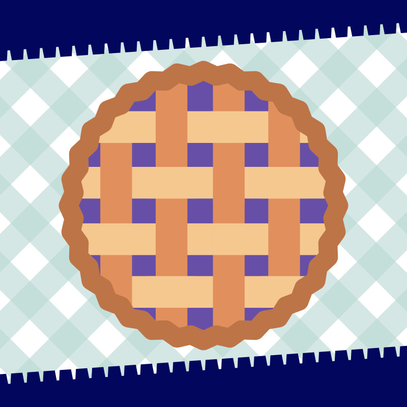 Top view of a pie with a lattice crust