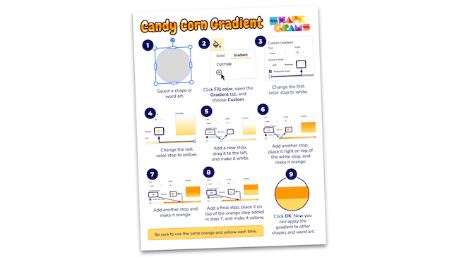 Screenshot of the Candy Cord Gradient PDF