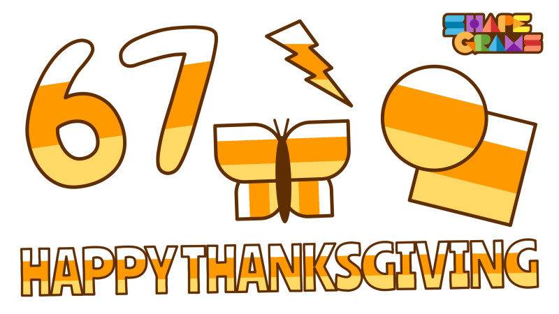 Various shapes and word art with a candy corn gradient fill