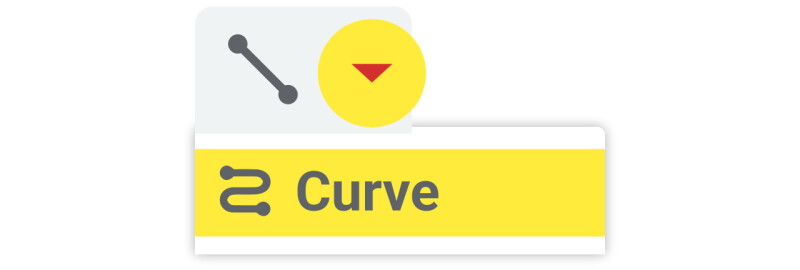 Line menu clicked to reveal the Curve tool